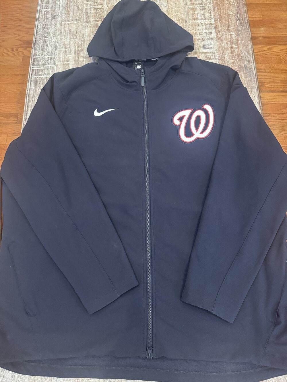Nike Washington Nationals Authentic Collection Hooded Jacket Black 3XL MLB